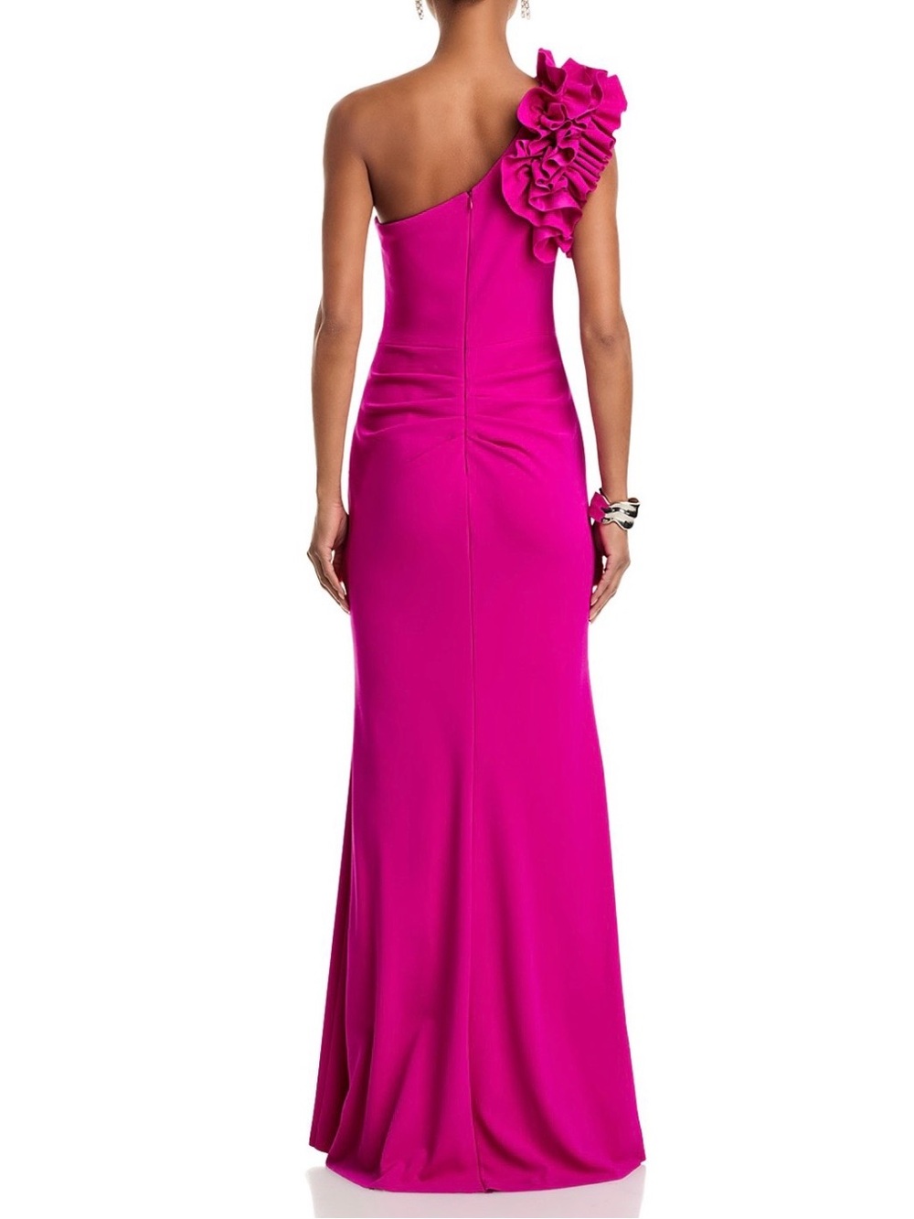 Bloomingdale's AQUA One-Shoulder Ruffle Gown in Fuchsia - Picture 4 of 9